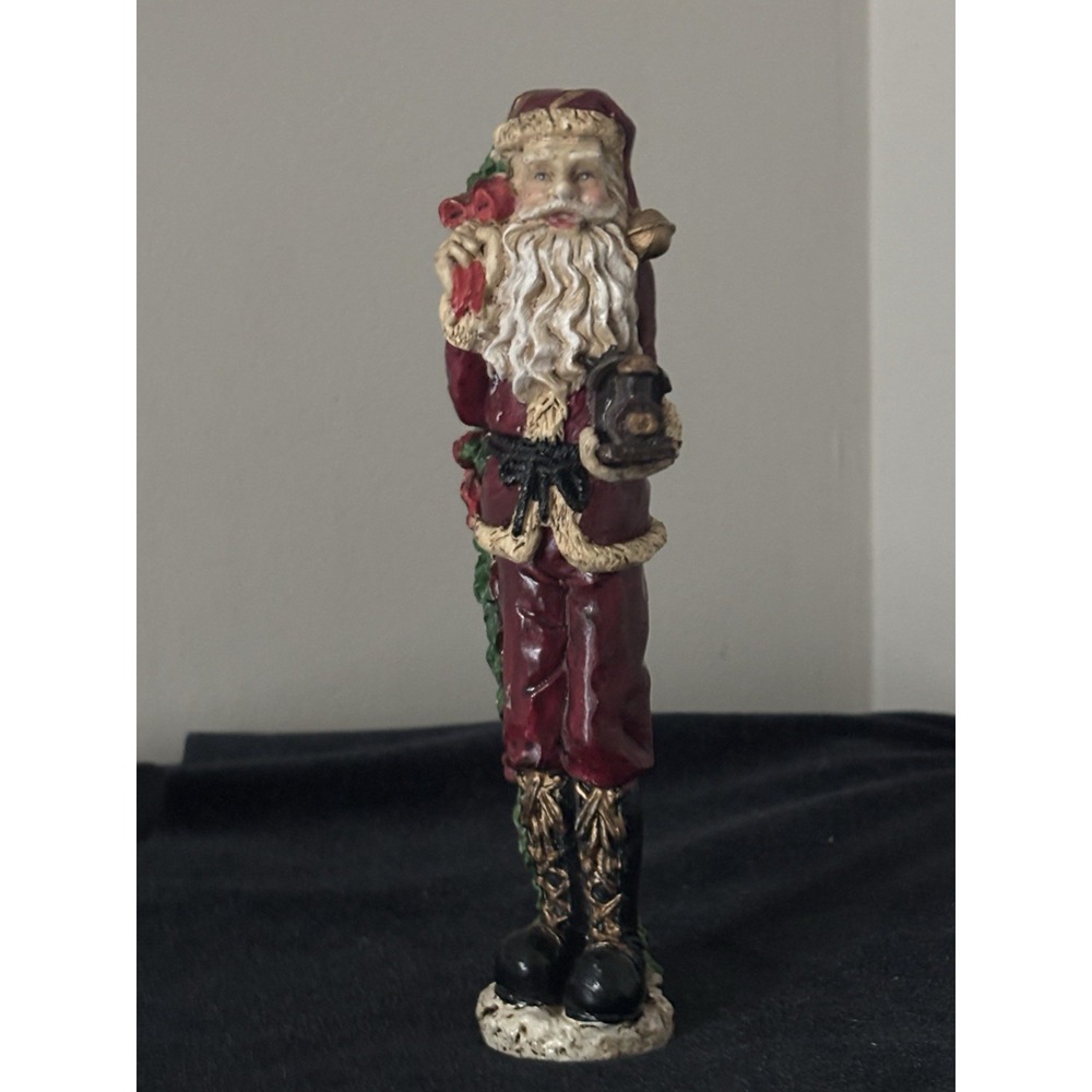 Eluceo wood carved look resin Santa With A Toy Train 7+ in tall figure